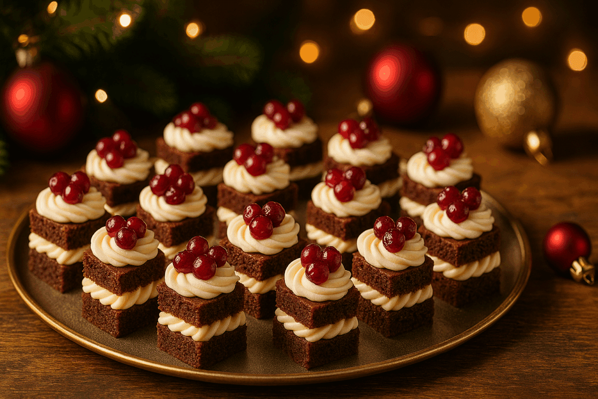 desserts festifs : Mini gâteau 3 étages chocolat, mascarpone et canneberges