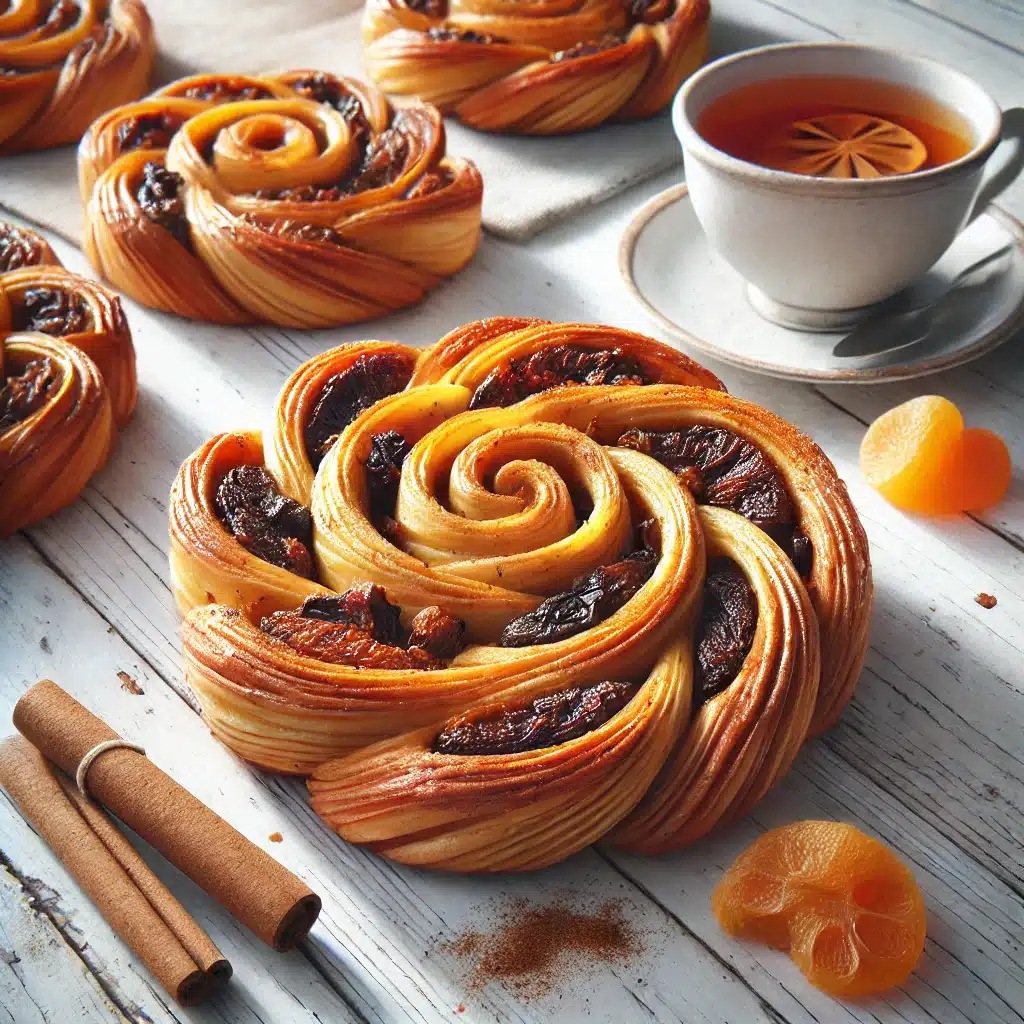 Desserts d'automne : rosaces à la cannelle et aux fruits secs