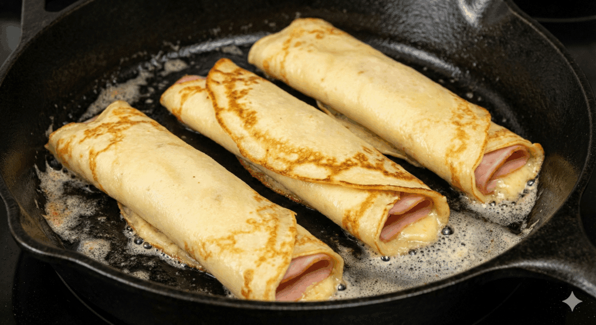 Dorer les crêpes à la poêle et les servir bien chaudes