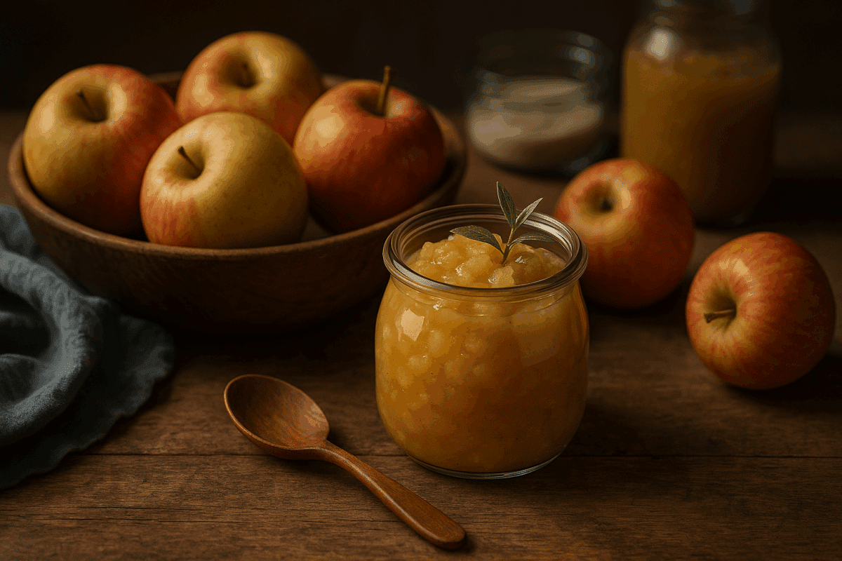 compote de pommes à la verveine