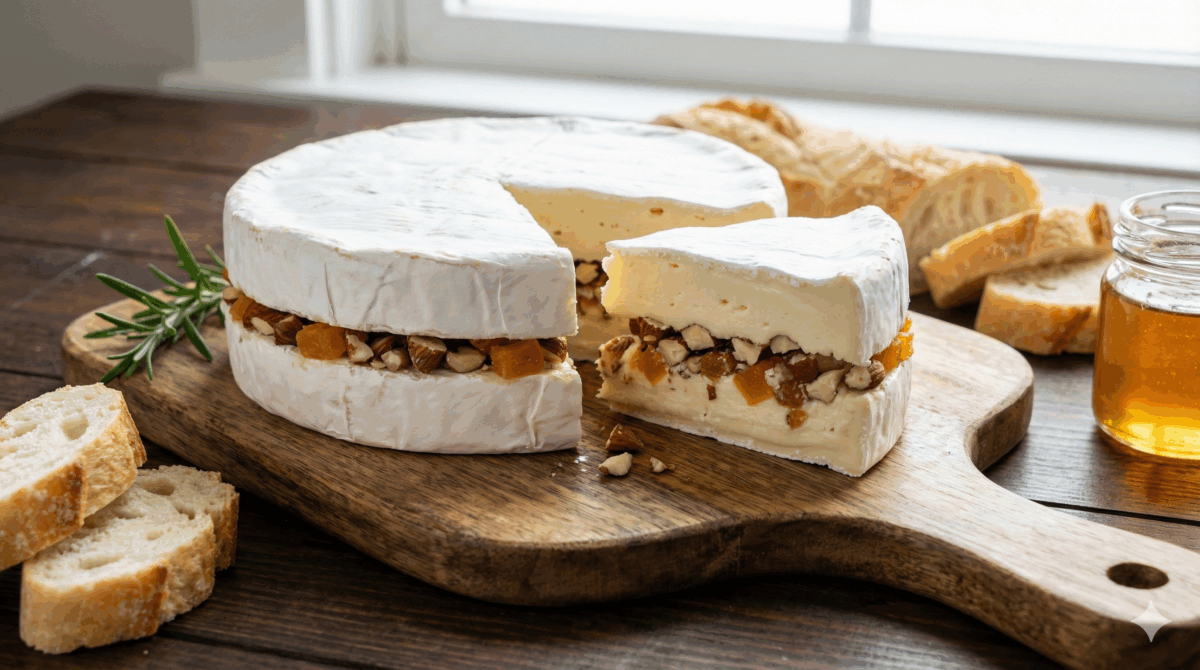 Le brie fourré aux abricots et aux amandes qui fait oublier tous les autres fromages du plateau