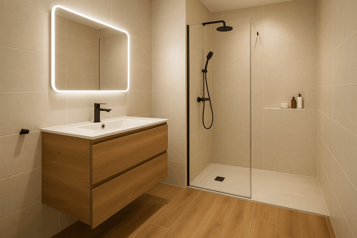 Après : une salle de bain compacte mais ultra confortable