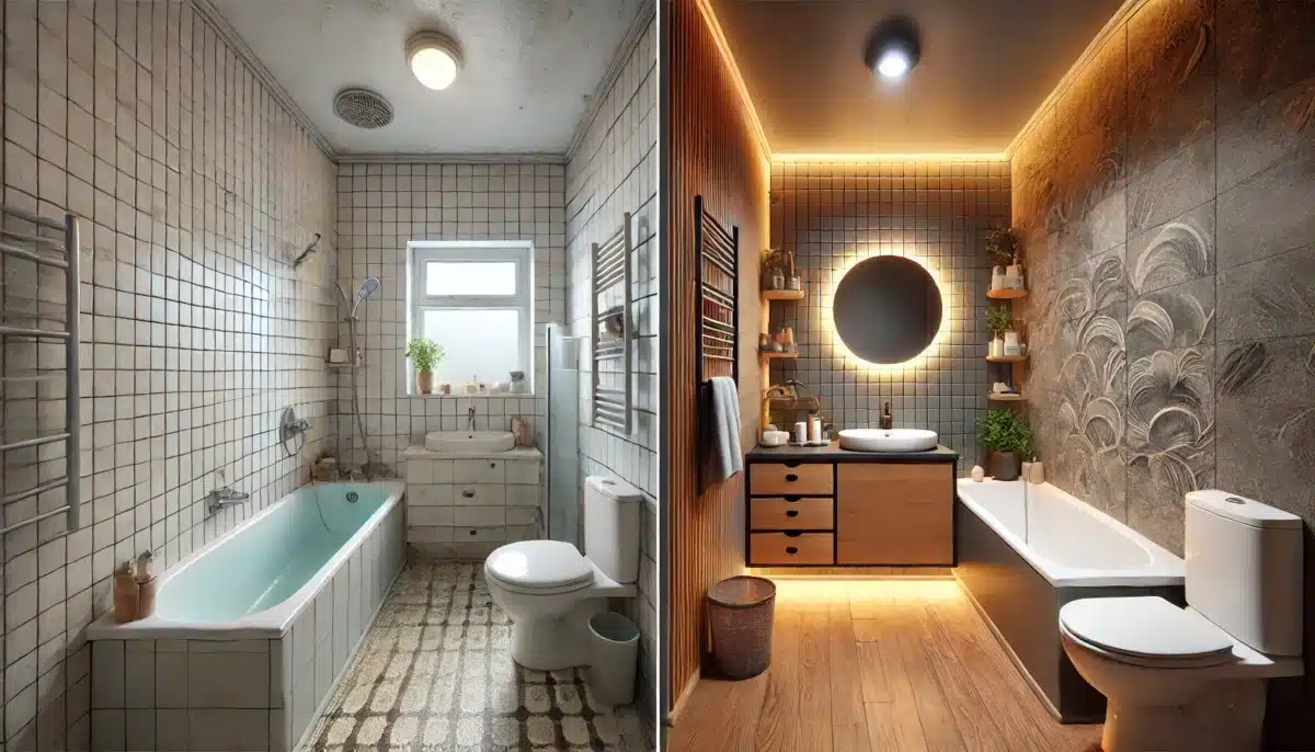 Transformation bluffante : cette mini salle de bain vieillotte devient un vrai coin spa