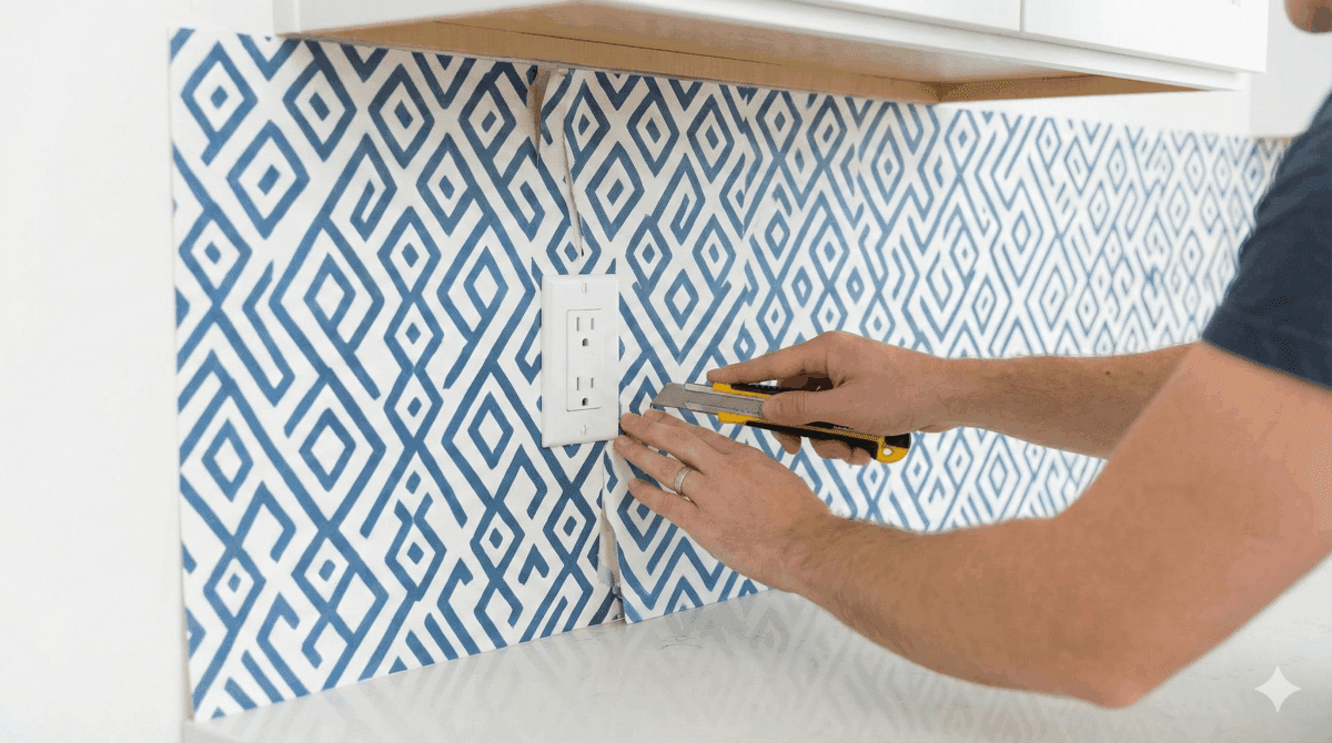 crédence originale et stylée avec du papier peint