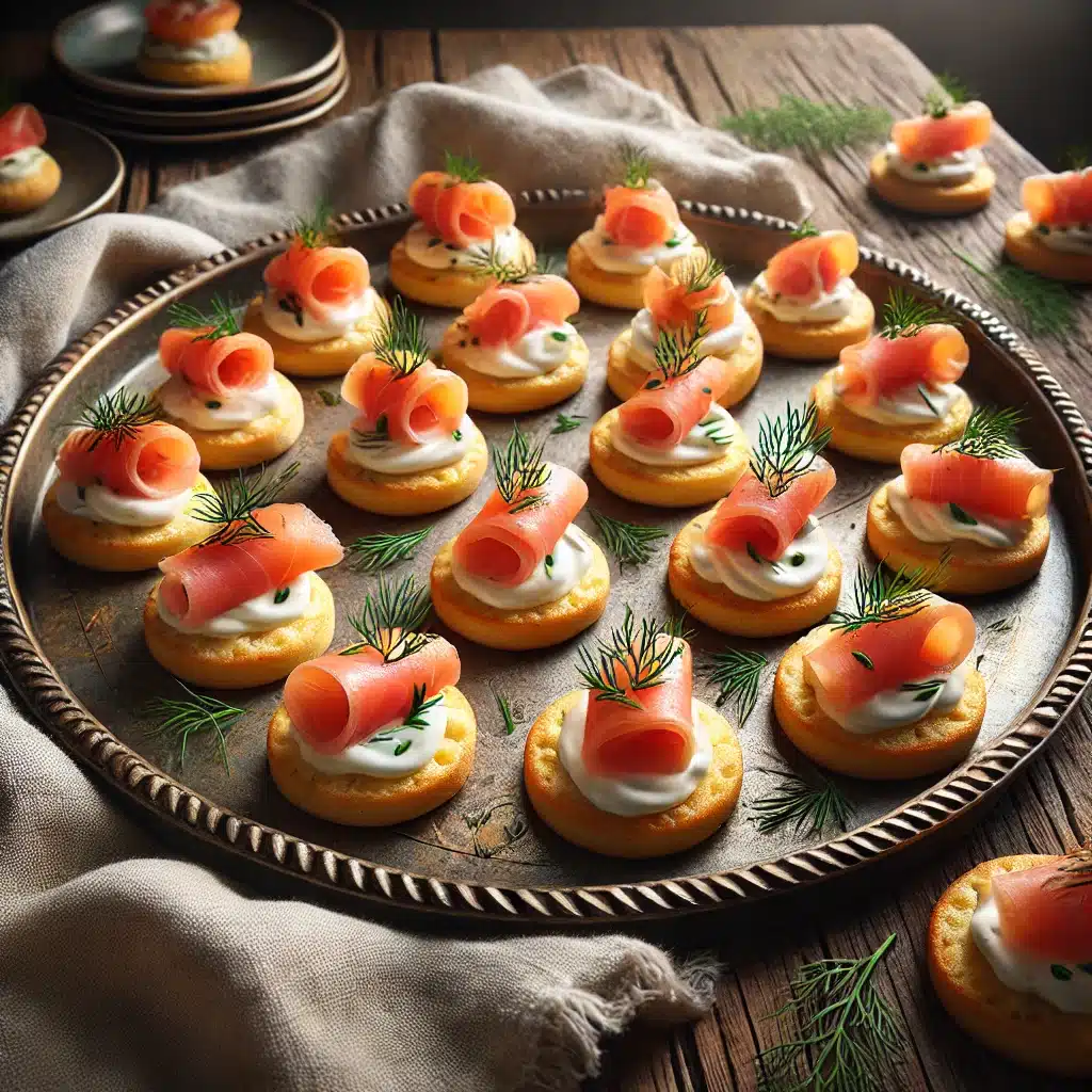 Menu de Noël : Blinis de saumon fumé & crème citronnée