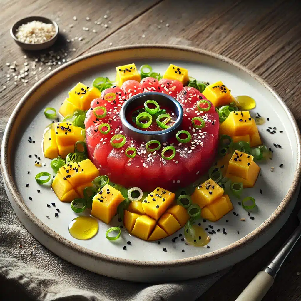 Menu de Noël : Tartare de thon sésame & mangue