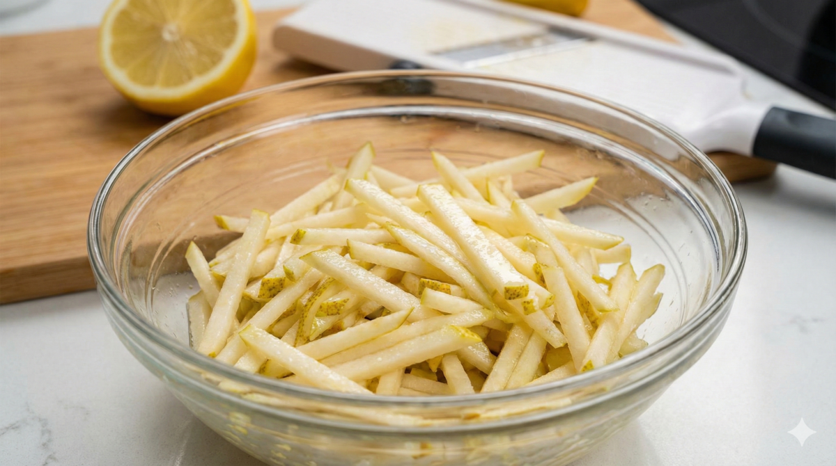 Préparer les poires acidulées