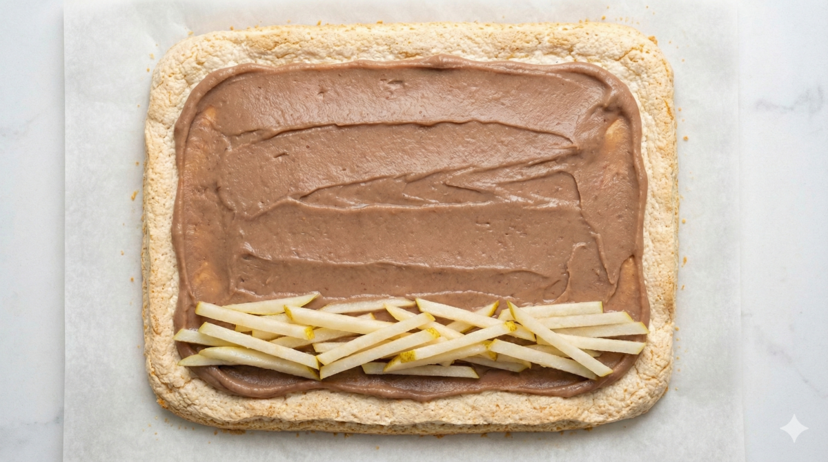 Monter le roulé poire–marron