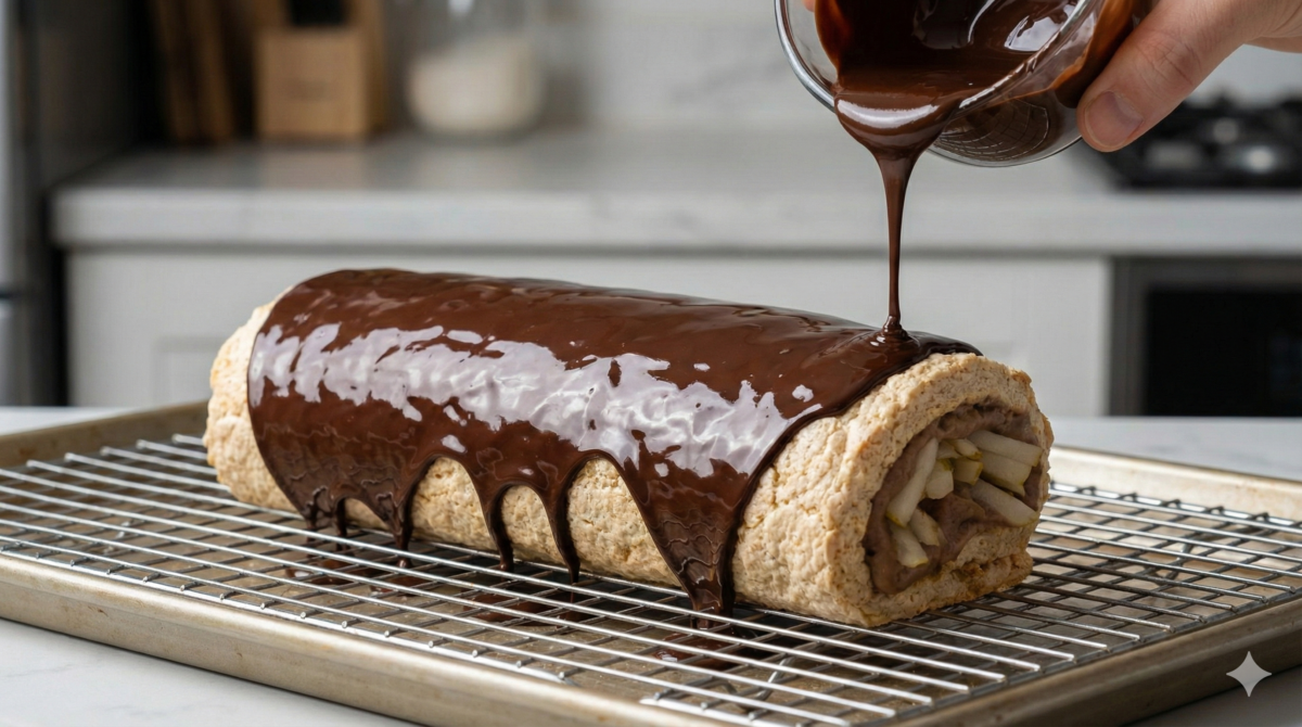 Glaçage chocolat effet “bûche”