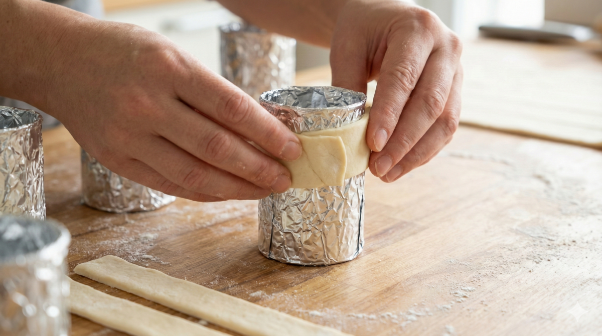 Façonner les tubes de pâte feuilletée