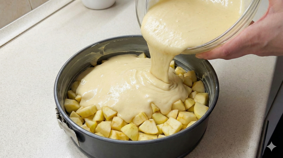 Enrober les pommes et mettre dans le moule