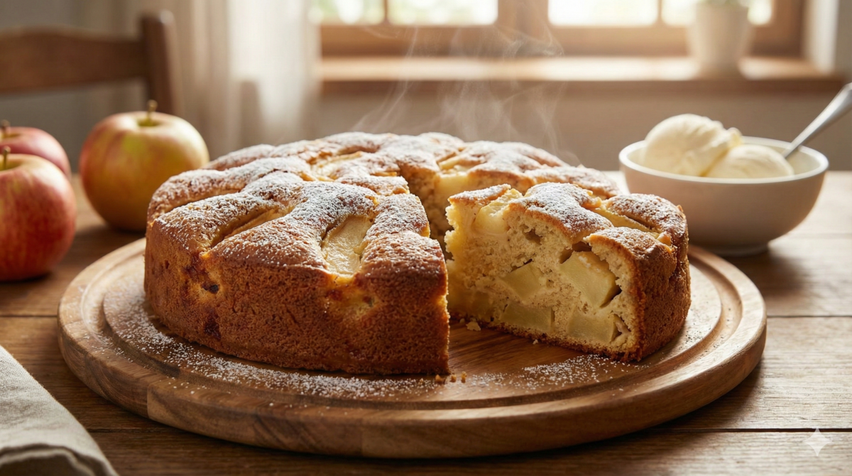 Ce gâteau aux pommes tout simple fait croire que j’ai passé des heures en cuisine