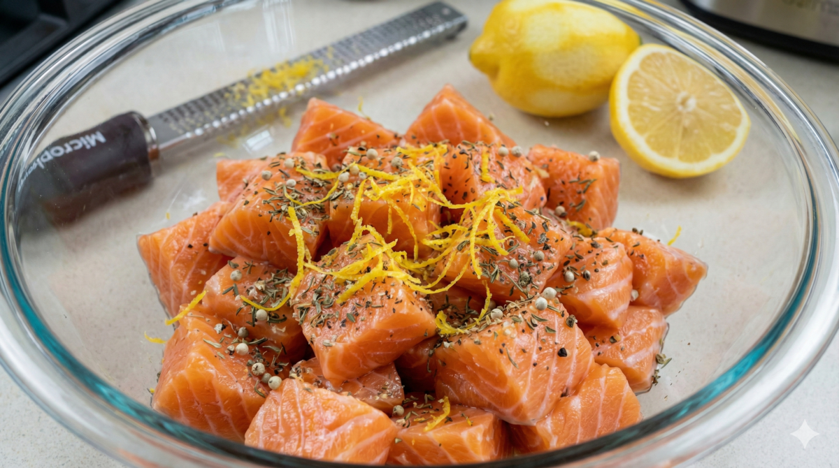 Préparer le saumon parfumé citron–thym