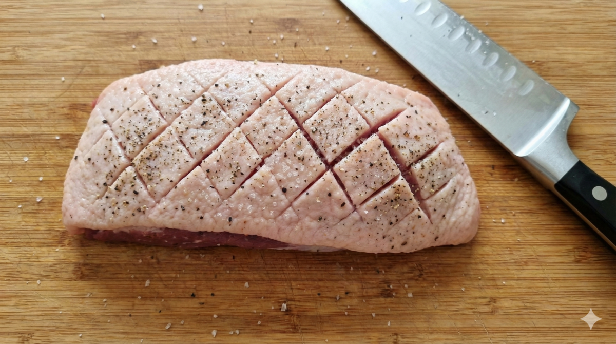 Préparer et quadriller les magrets