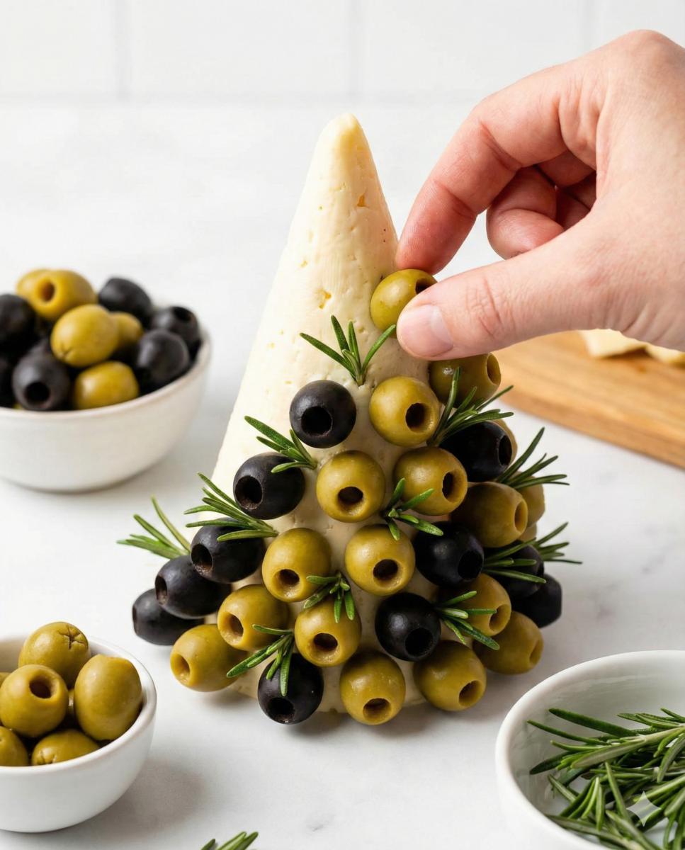 Décorer avec olives et romarin