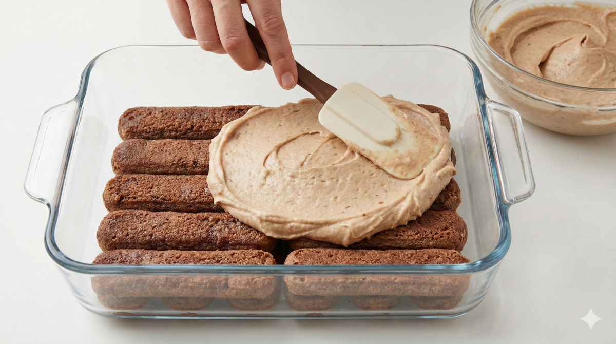 Monter le tiramisu en couches