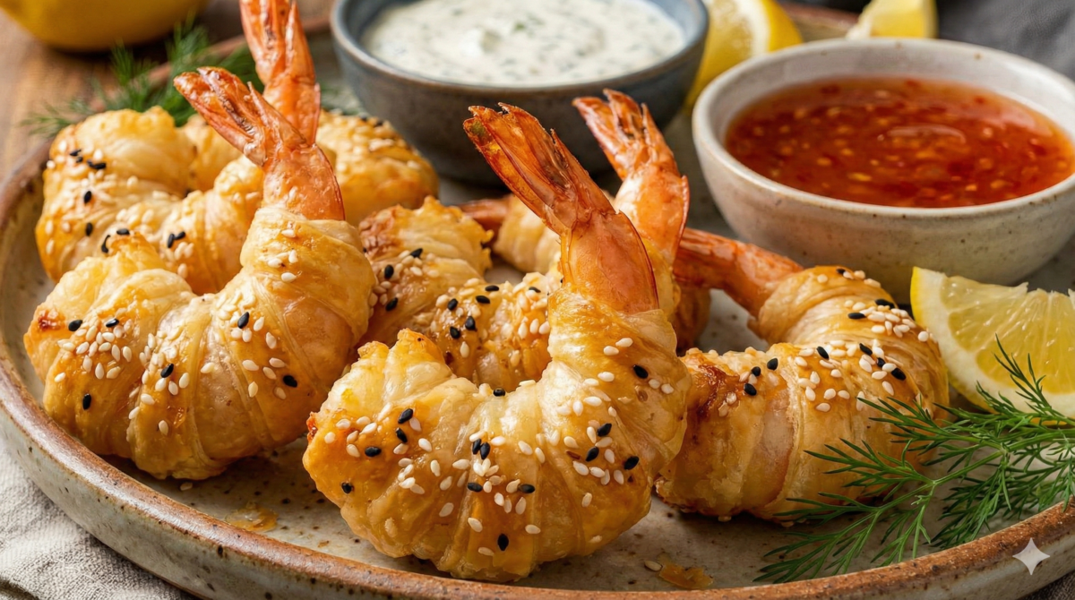 Ces crevettes enrobées de graines disparaissent en 2 minutes : bouchées chics, effet addictif