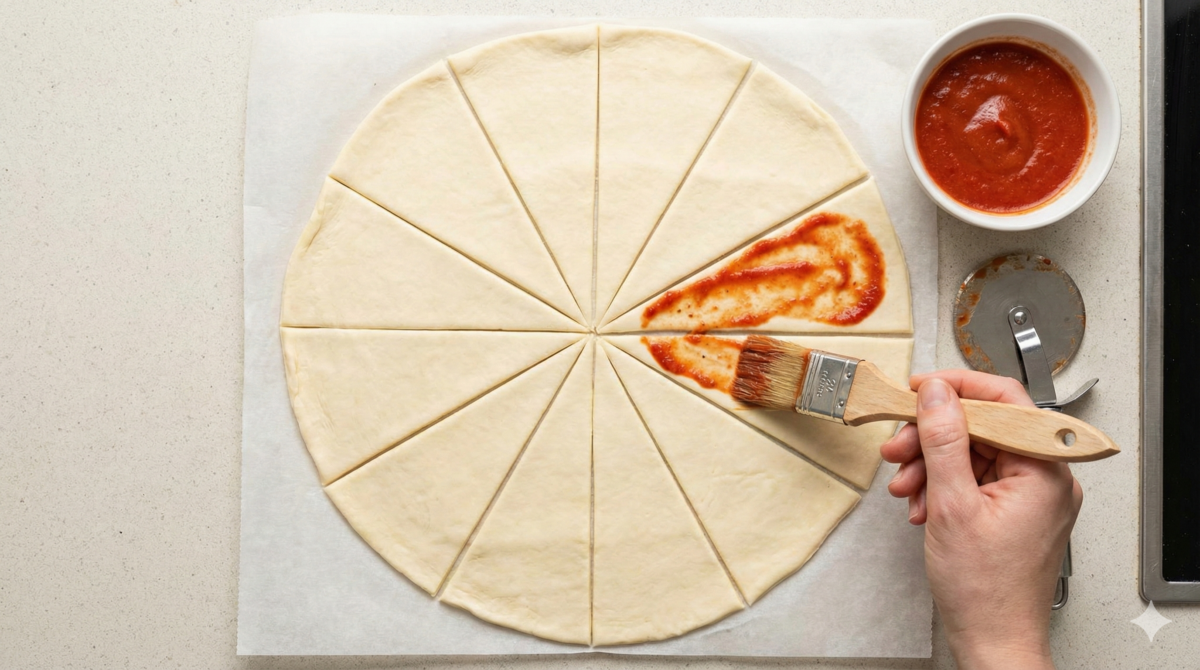 Découper et napper la pâte