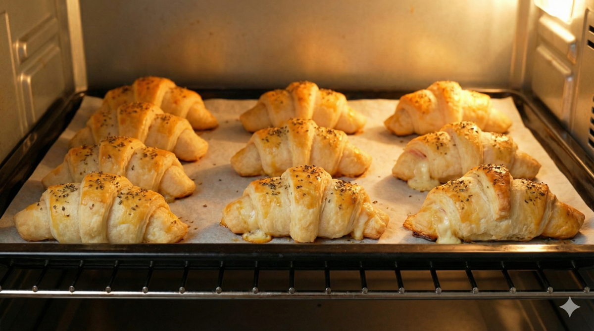 Cuisson et dégustation des croissants