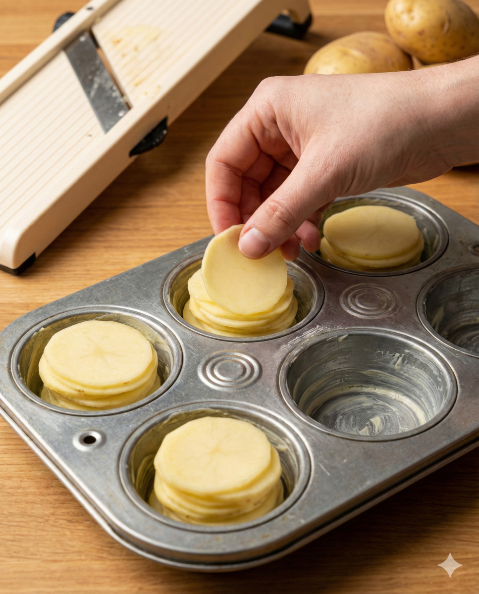 Préparer les pommes de terre et les moules