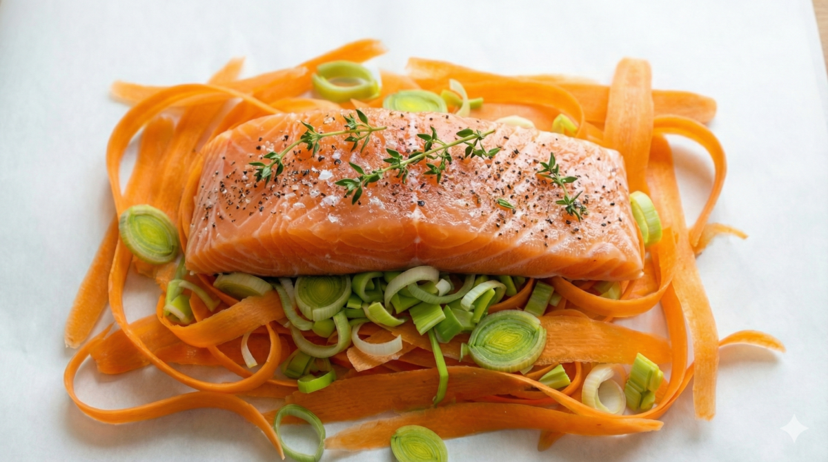 Installer le saumon et assaisonner