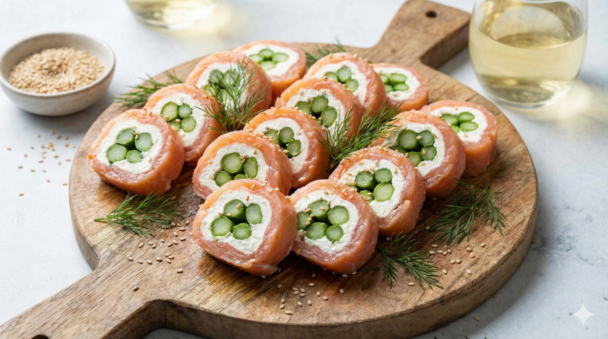 Ces roulés de saumon au chèvre et asperges sont la preuve qu’on peut faire chic sans se compliquer la vie