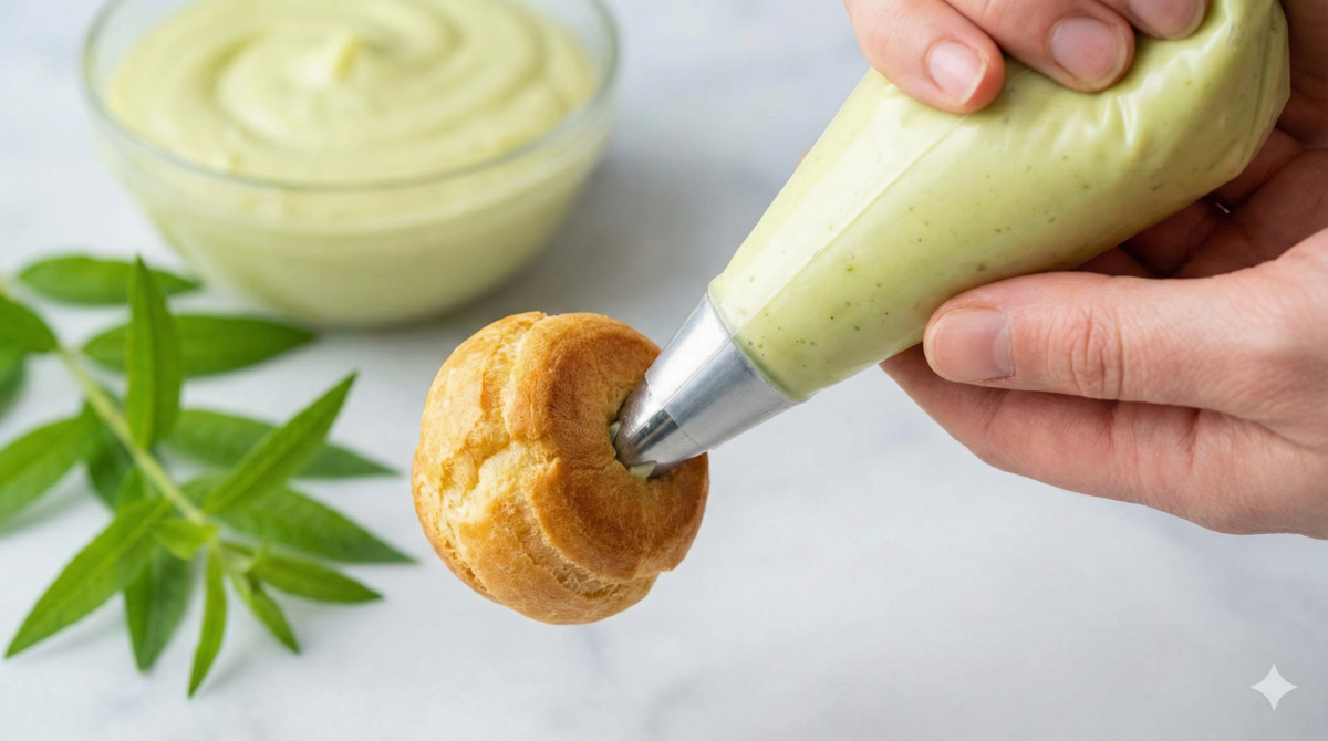 Crème pâtissière à la verveine