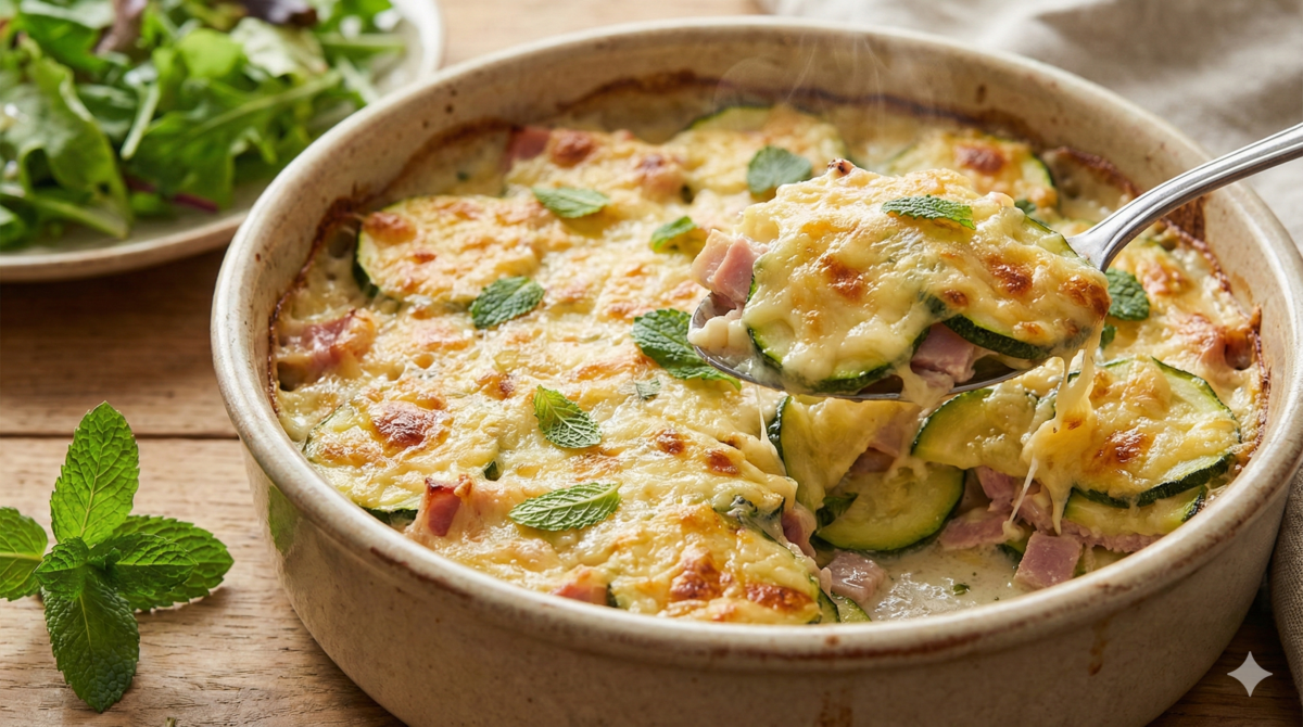 Clafoutis de courgettes au jambon : le plat complet léger et gourmand qui change du gratin