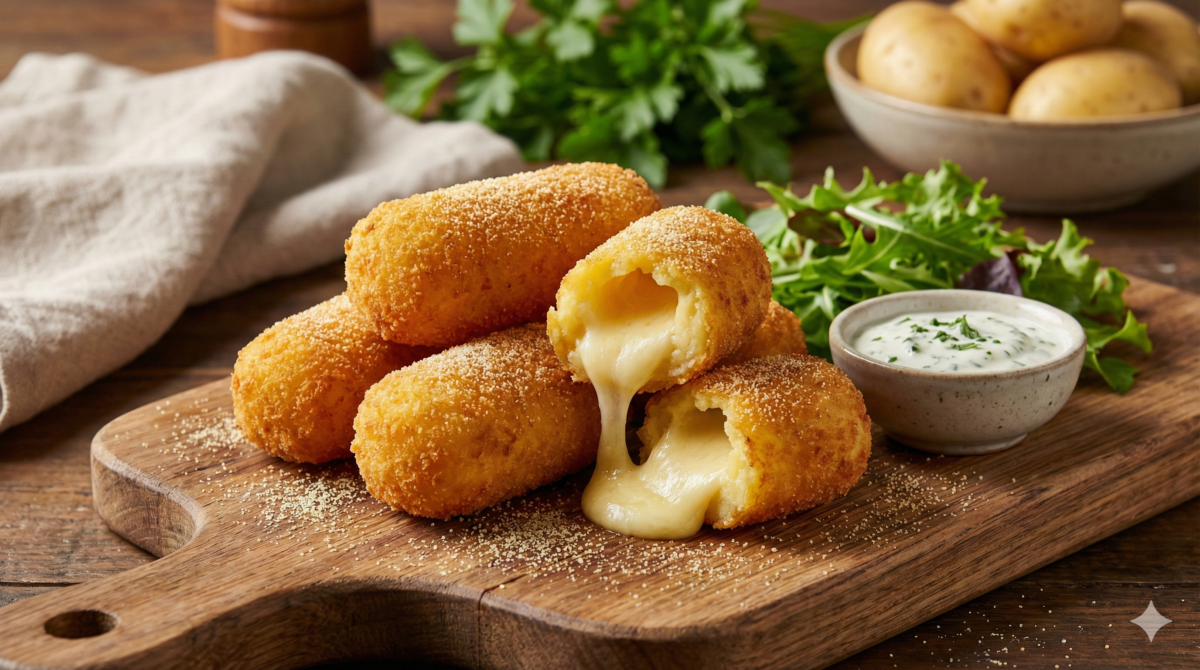 Croquettes de pommes de terre au fromage : croustillantes dehors, coulantes dedans… impossible de s’arrêter