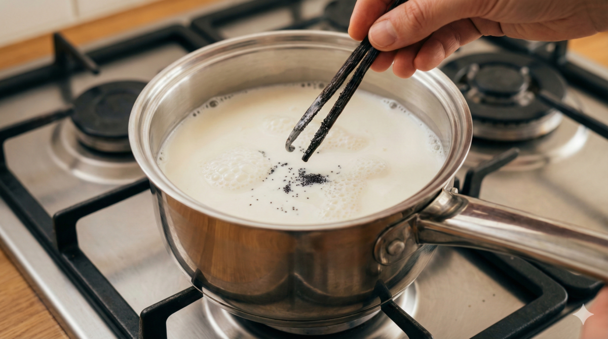 Infuser le lait à la vanille