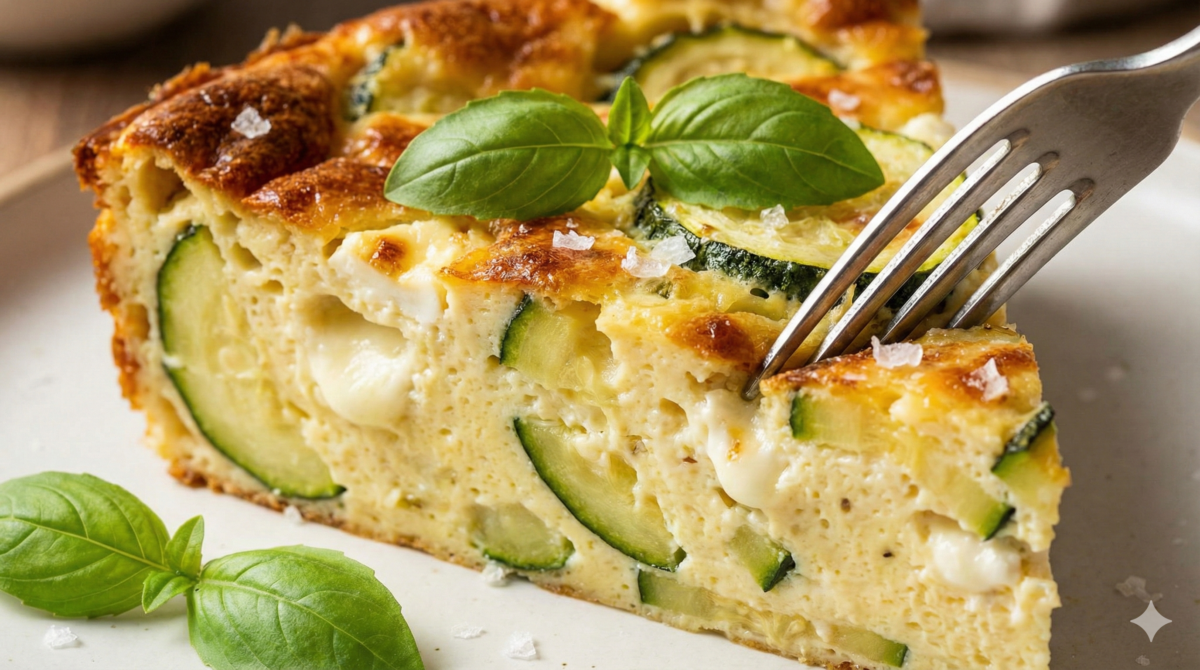 Fondant et parfumé : ce clafoutis courgettes–chèvre va devenir votre plat du soir préféré