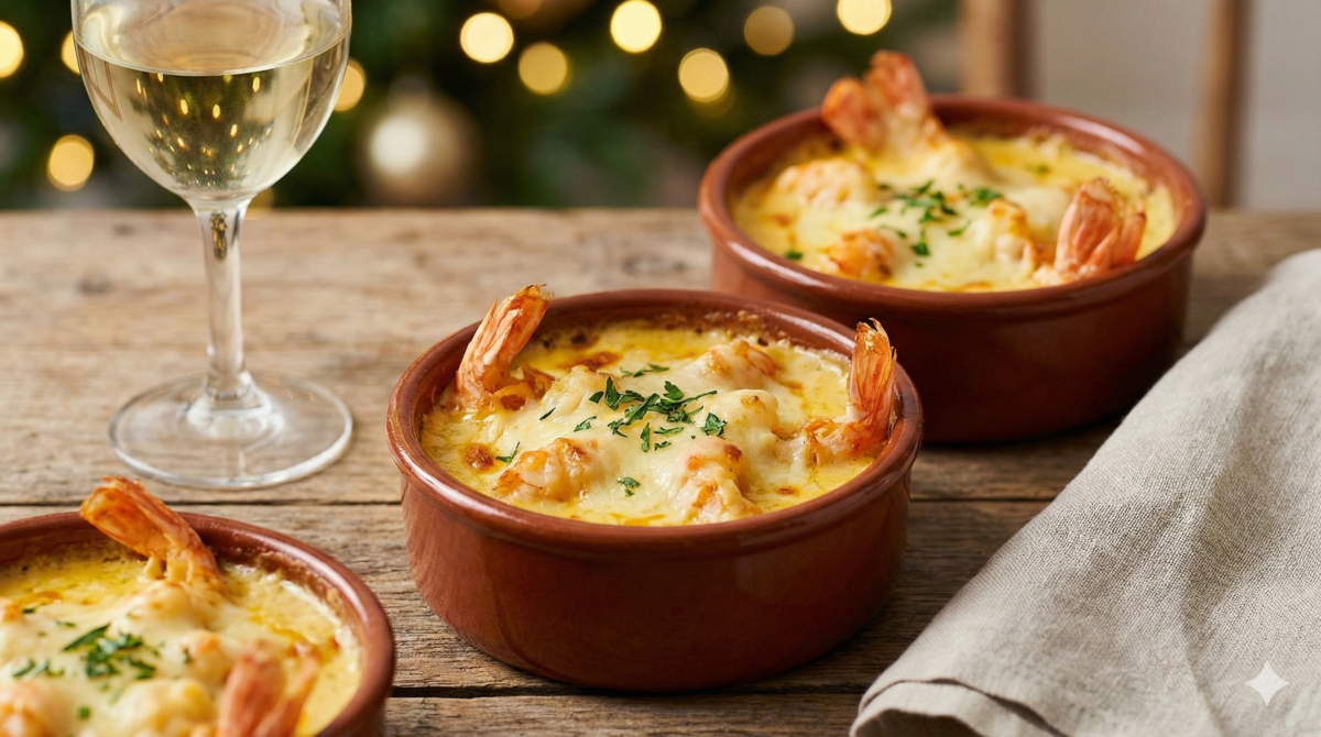 Gratin de langoustines flambées au whisky, sauce velours et croûte dorée : l’entrée festive qui impressionne