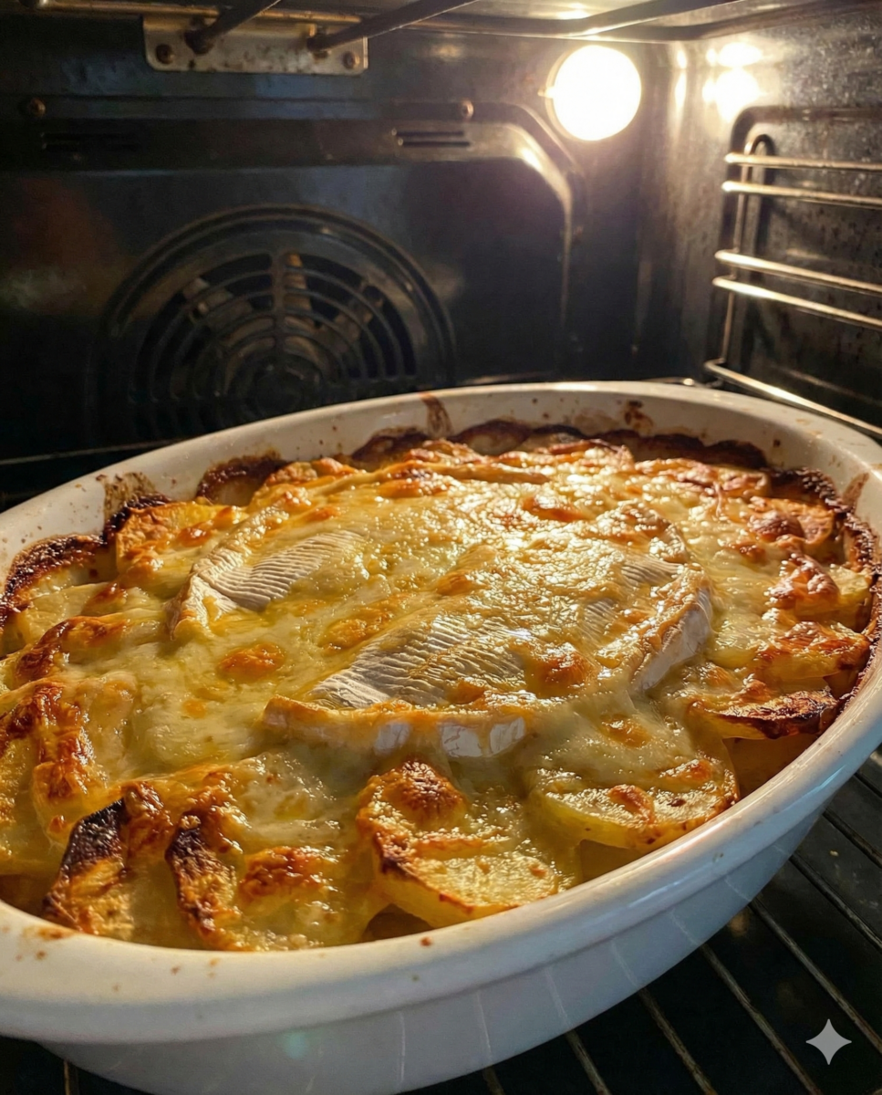 gratin pommes de terre–reblochon dans le four