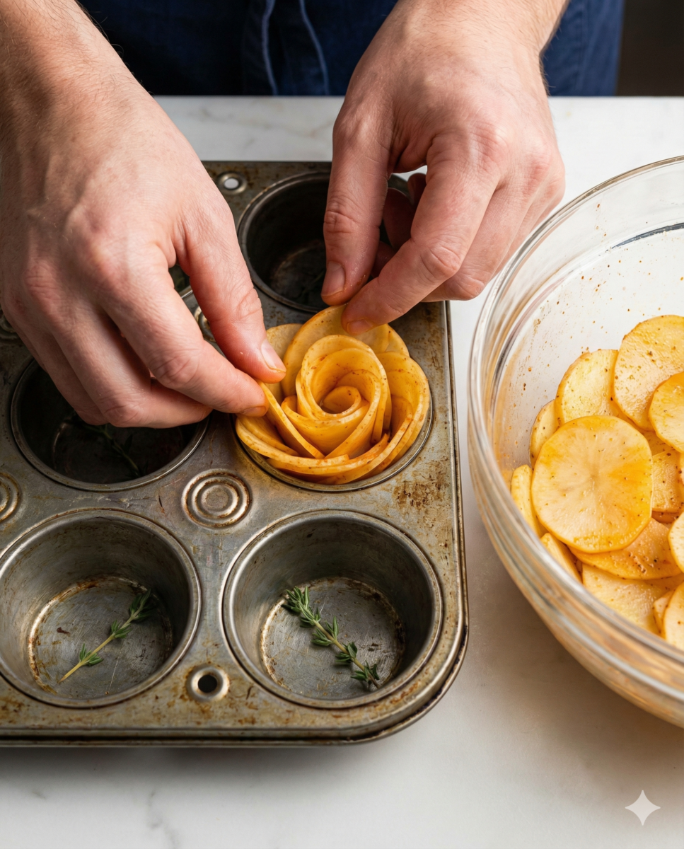 Enrober, former les rosaces et lancer la cuisson