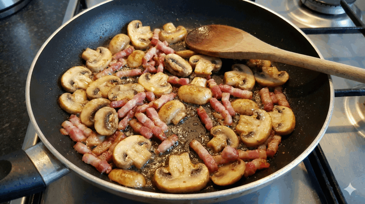 Lardons et Champignons Dorés