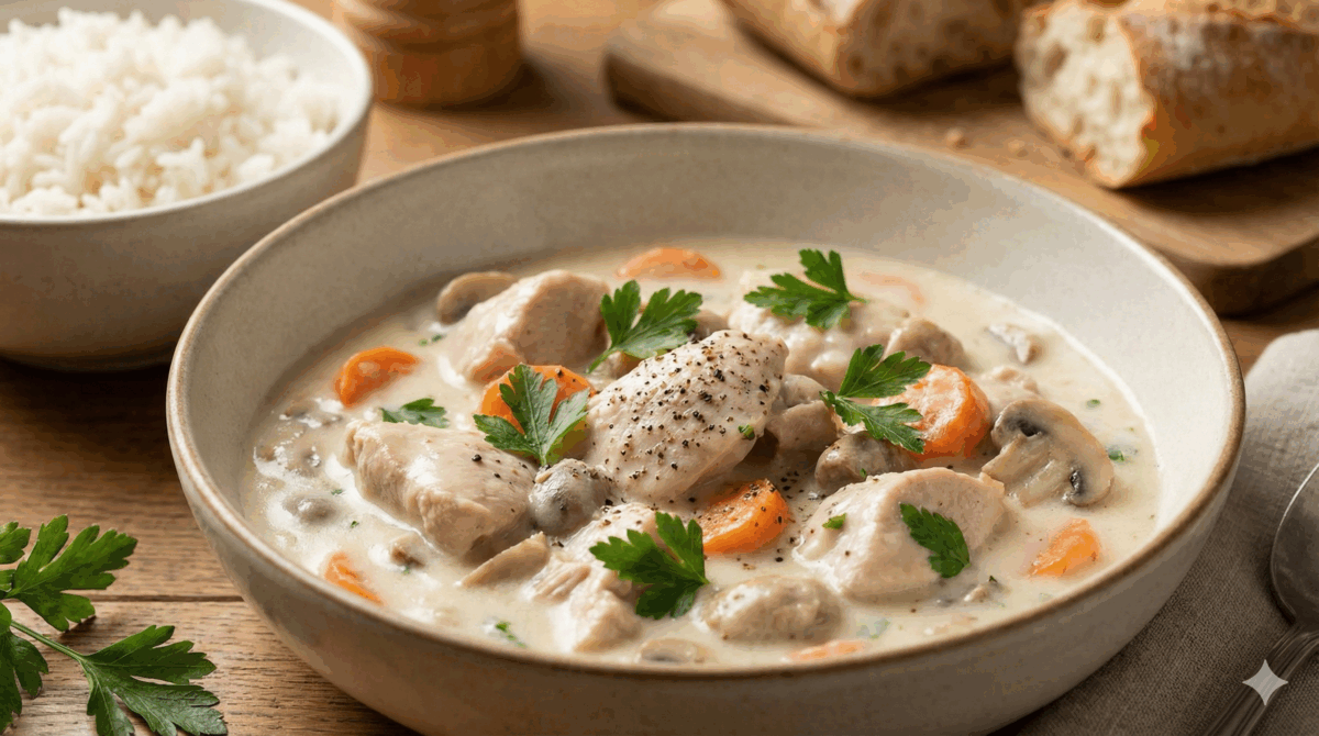 La blanquette de dinde à l’ancienne qui réchauffe toute la maison