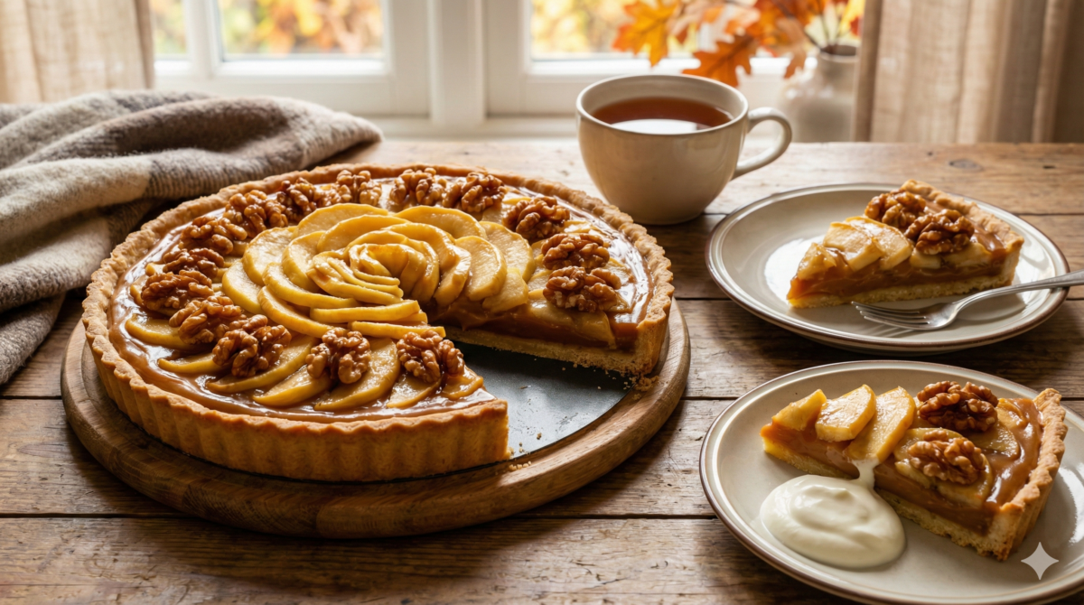 La tarte aux pommes caramel beurre salé qui fait fondre tout le monde à la première bouchée