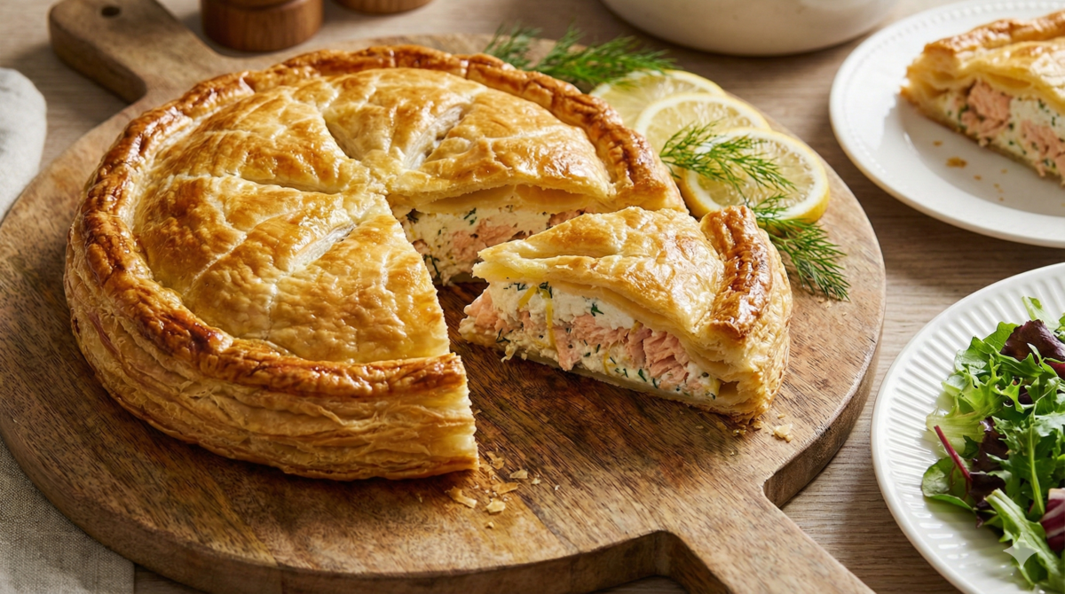 tourte au saumon sans béchamel