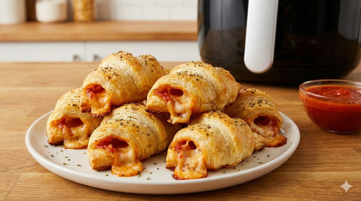 mini croissants apéro goût pizza à l’Airfryer