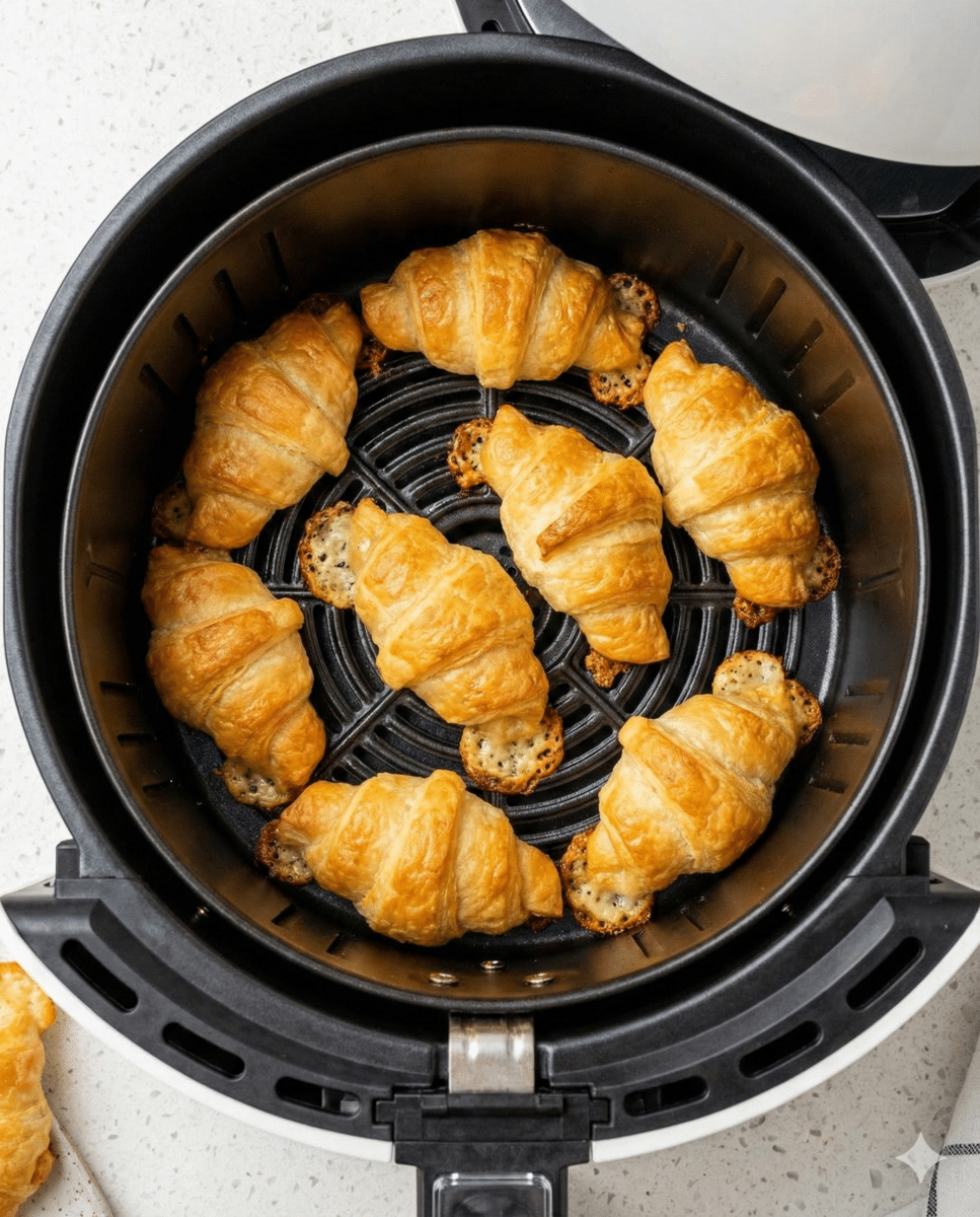 mini croissants dans le panier de l’Airfryer
