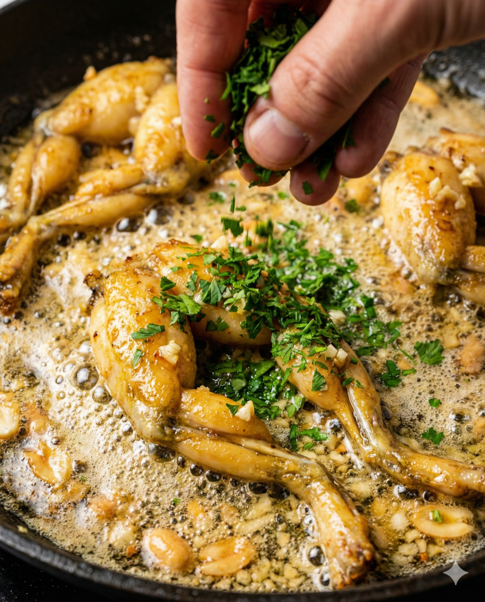 Ajouter le beurre, l’ail, les cacahuètes et le persil