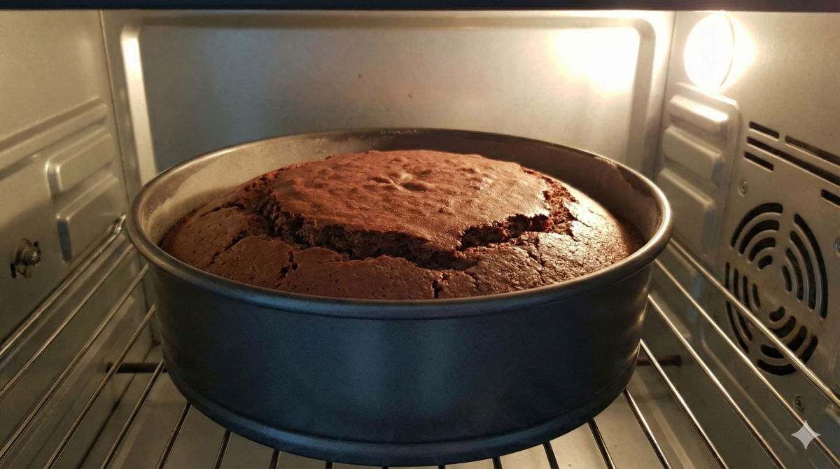 Cuisson du gâteau au chocolat