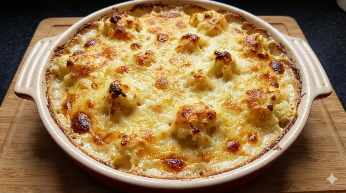 Gratiner et servir le gratin de chou-fleur