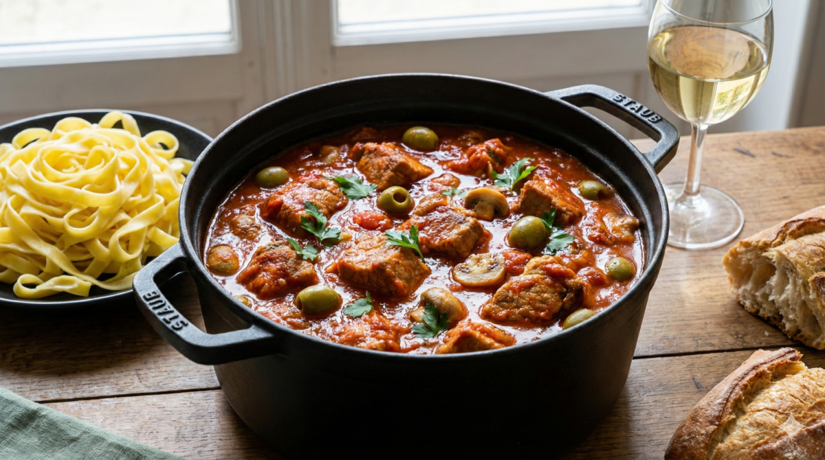 Le sauté de porc façon marengo qui embaume toute la maison et régale tout le monde