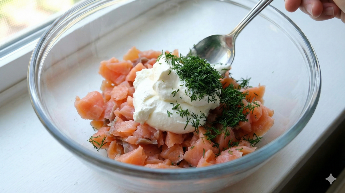 Préparer la Farce au Saumon