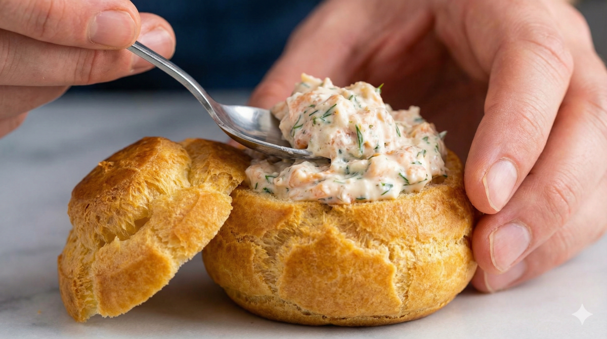 Garnir les petits choux au saumon