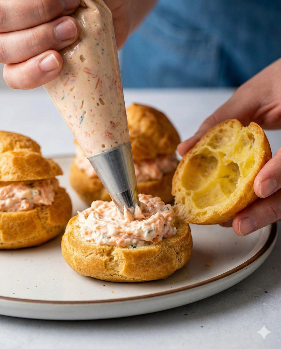 Garnissez l’intérieur à la poche à douille