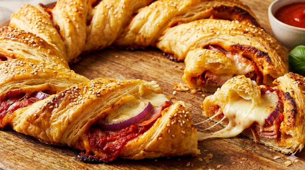 Oubliez les toasts et les verrines : cette couronne feuilletée devient l’apéro star du réveillon