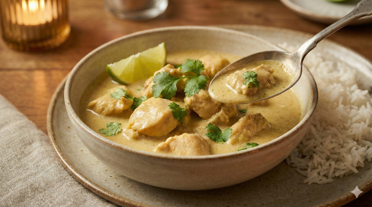 Poulet curry-coco doux et lumineux : la recette signature en hommage à Évelyne Leclercq