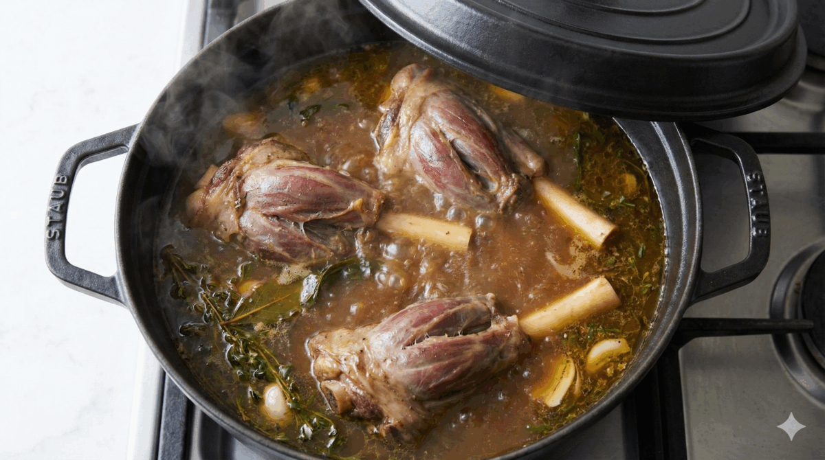 les souris mijotent à couvert, s'imprégnant des parfums pour devenir tendres et fondantes